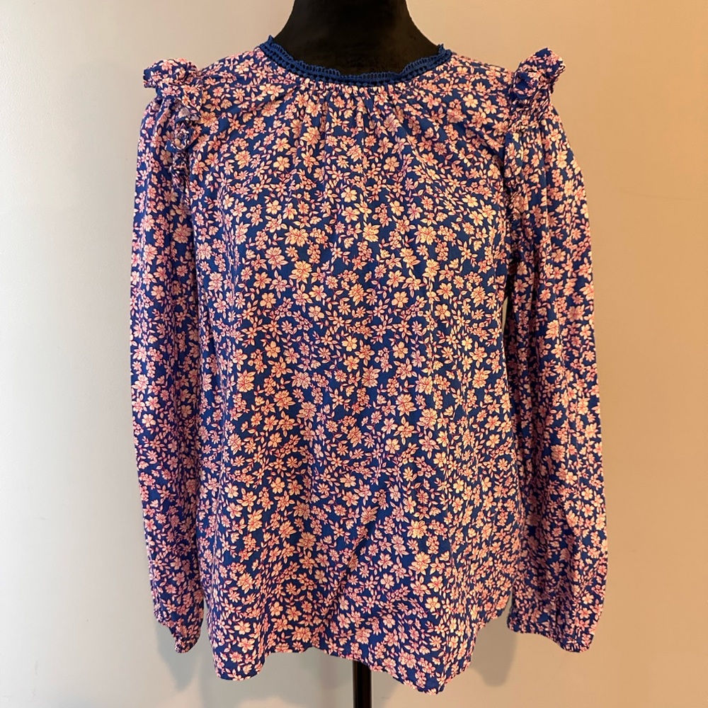 Floral Blue and Pink Women's Top